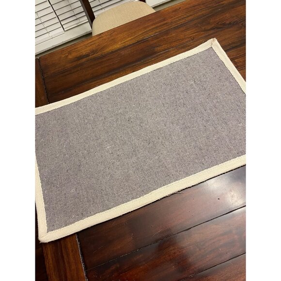 Christmas Mat Happy Holidays Poinsettias Retro Hooked Rug - Picture 4 of 8